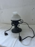 Tischlampe Metall schwarz mit Milchglas Schirm gebraucht