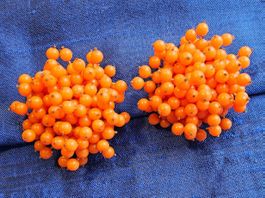Vintage orange Ohrclips 60er Jahre