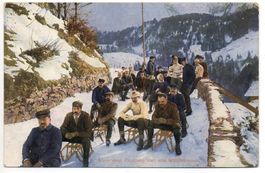 ENGELBERG Wintersport - Start zum Schlittelrennen