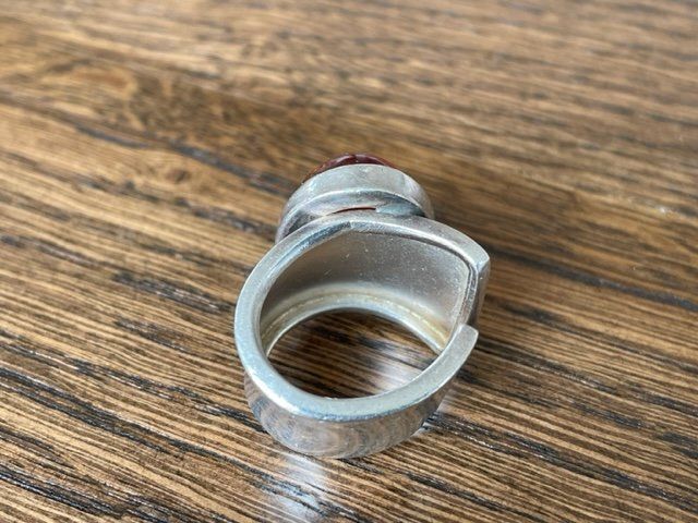 Anelli: Ring Silber 925, Bernstein, Handarbeit , 4 Punzen – Usato da Stein AR venduto da EvaL056 3