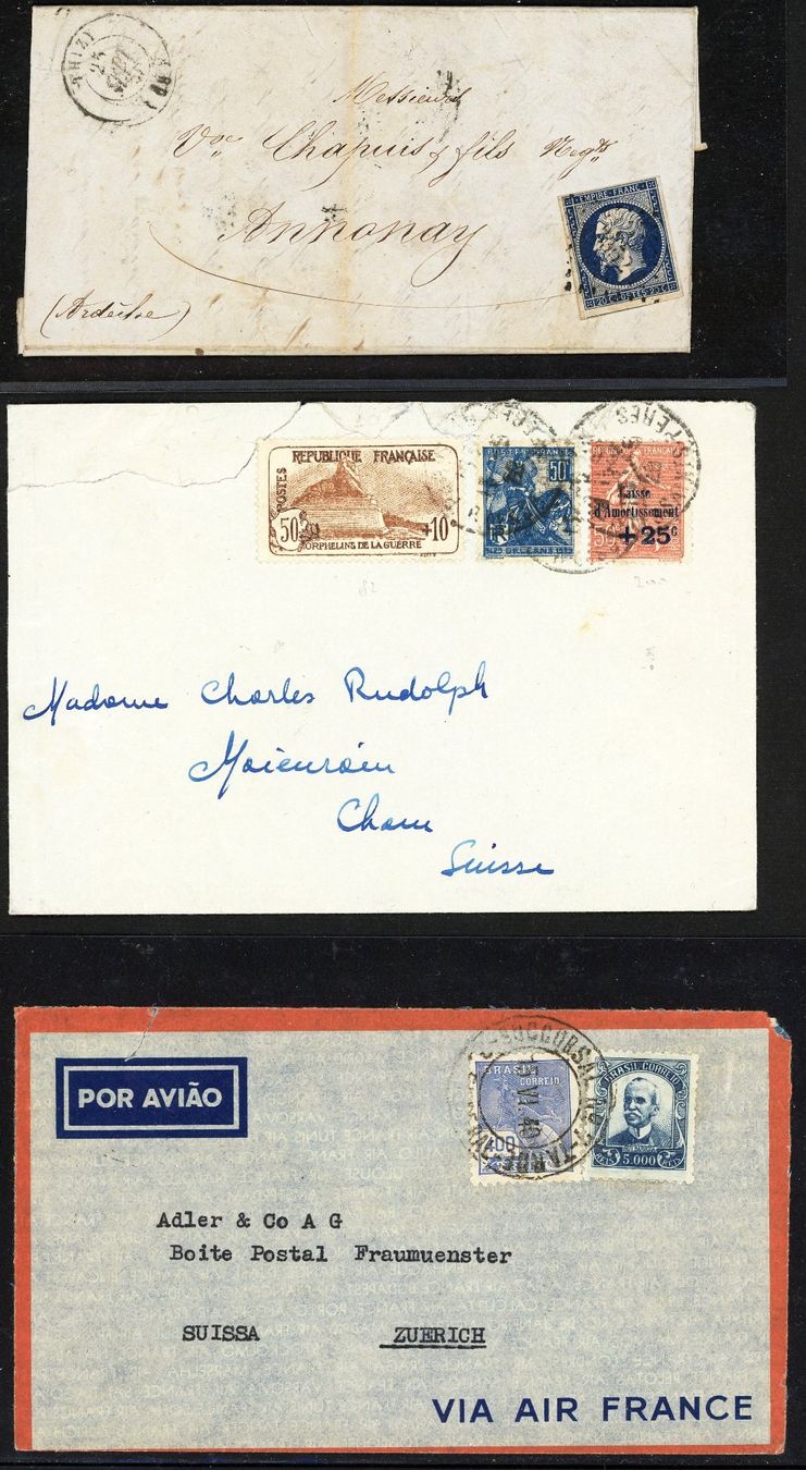 Tutti i francobolli: Posten mit ca. 33 Belegen diverser Länder ab 1877 – Usato da Basel venduto da Strubelibs 6