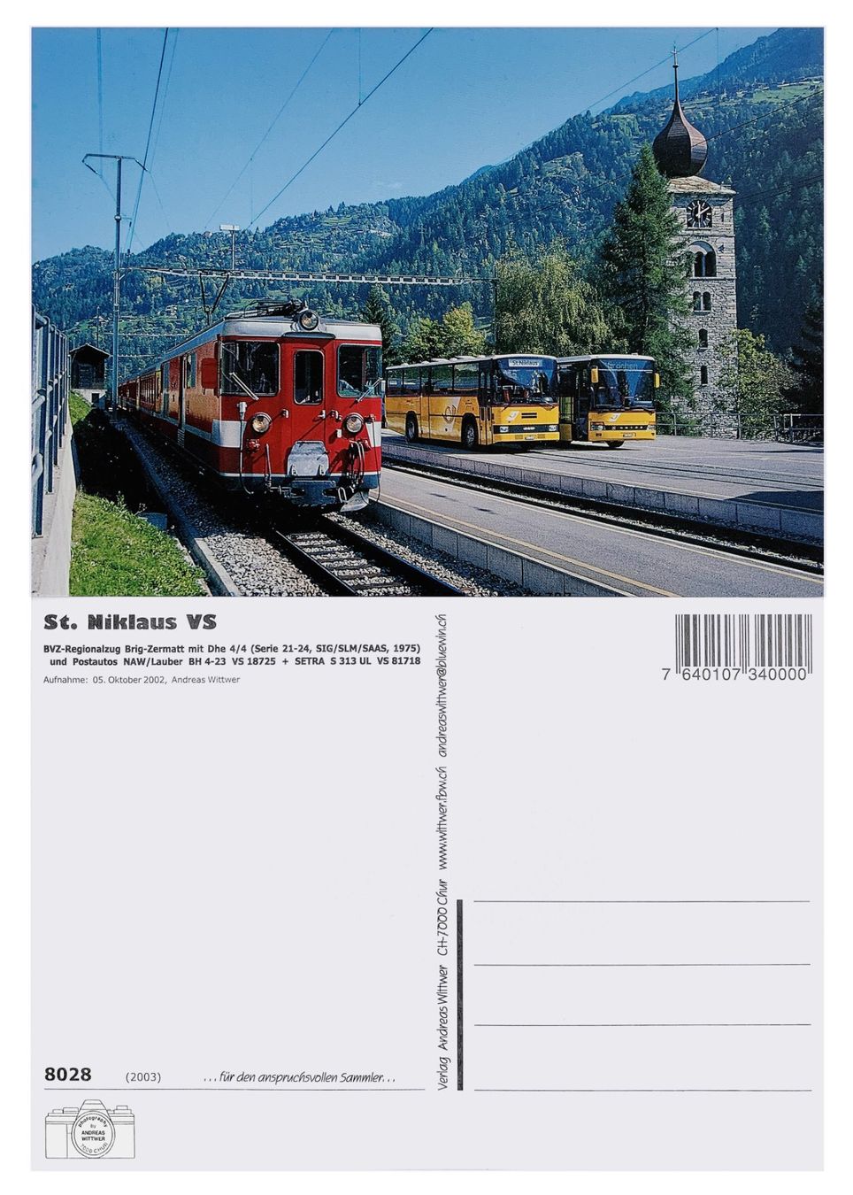 Cartoline postali: St.Niklaus Grächen Visp Mattertal Bahn BVZ Deh 4/4 Postauto – Nuovo (secondo la descrizione) da Bern venduto da AWiBe