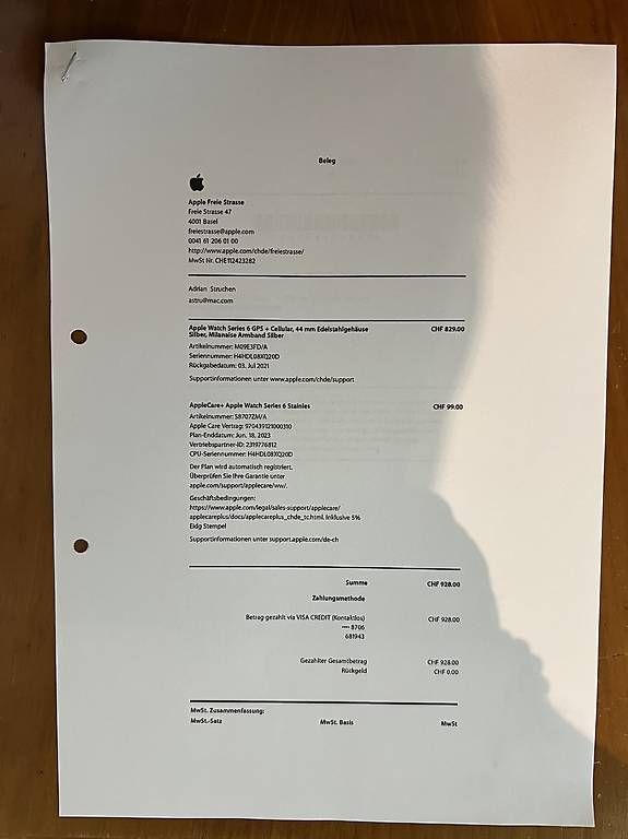 Apple Smartwatch: Apple Watch Serie 6 – Gebraucht aus Aarwangen von Urtsa 4