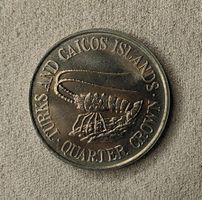 TURKS & CAICOS ISLANDS 1/4 CROWN 1981 UNZ.