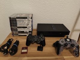 Lot PlayStation 2 - Console Noire + 18 Jeux + 2 Manettes + 2 Cartes Mémoires 8Go