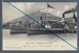 Luzern. Schweizerhofquai. Dampfschiff 'Italia' und 'Schwyz'.