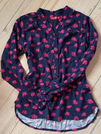 Top/Bluse /Tunika kurz Tissaia ,fester Stoff,Blumen,Gr.36