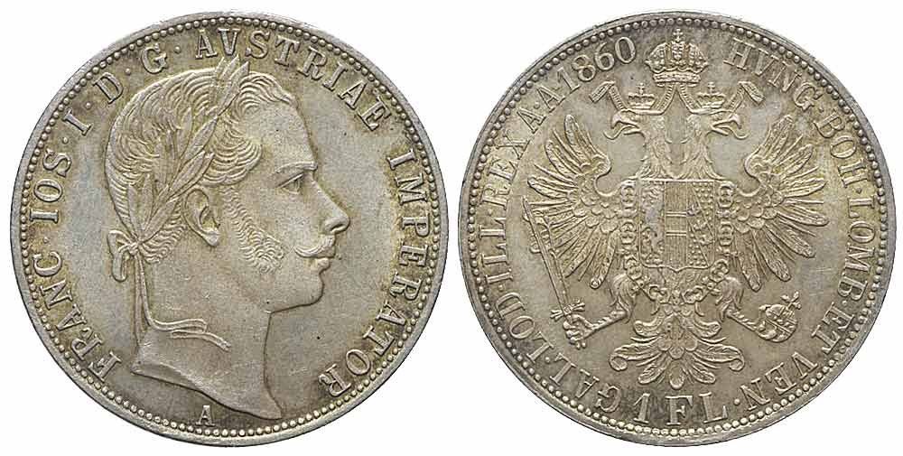 Tutti le monete: Florin 1860 A Wien – Usato da Chiasso venduto da Novamarketing