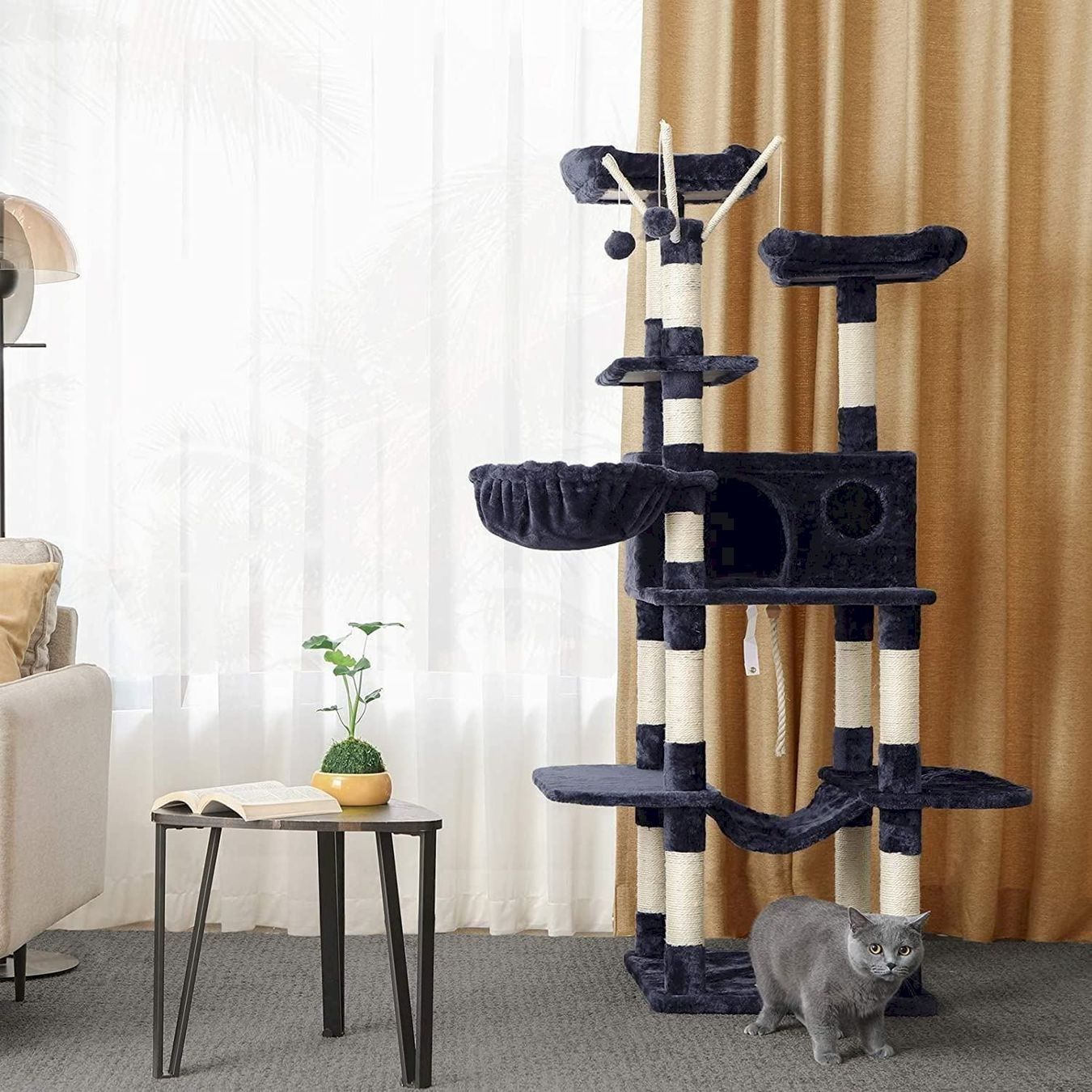 Arbres à chats: FEANDREA Kratzbaum XXL 164cm Rauchgrau – Neuf avec emballage d'origine à Bottighofen par zaap 5