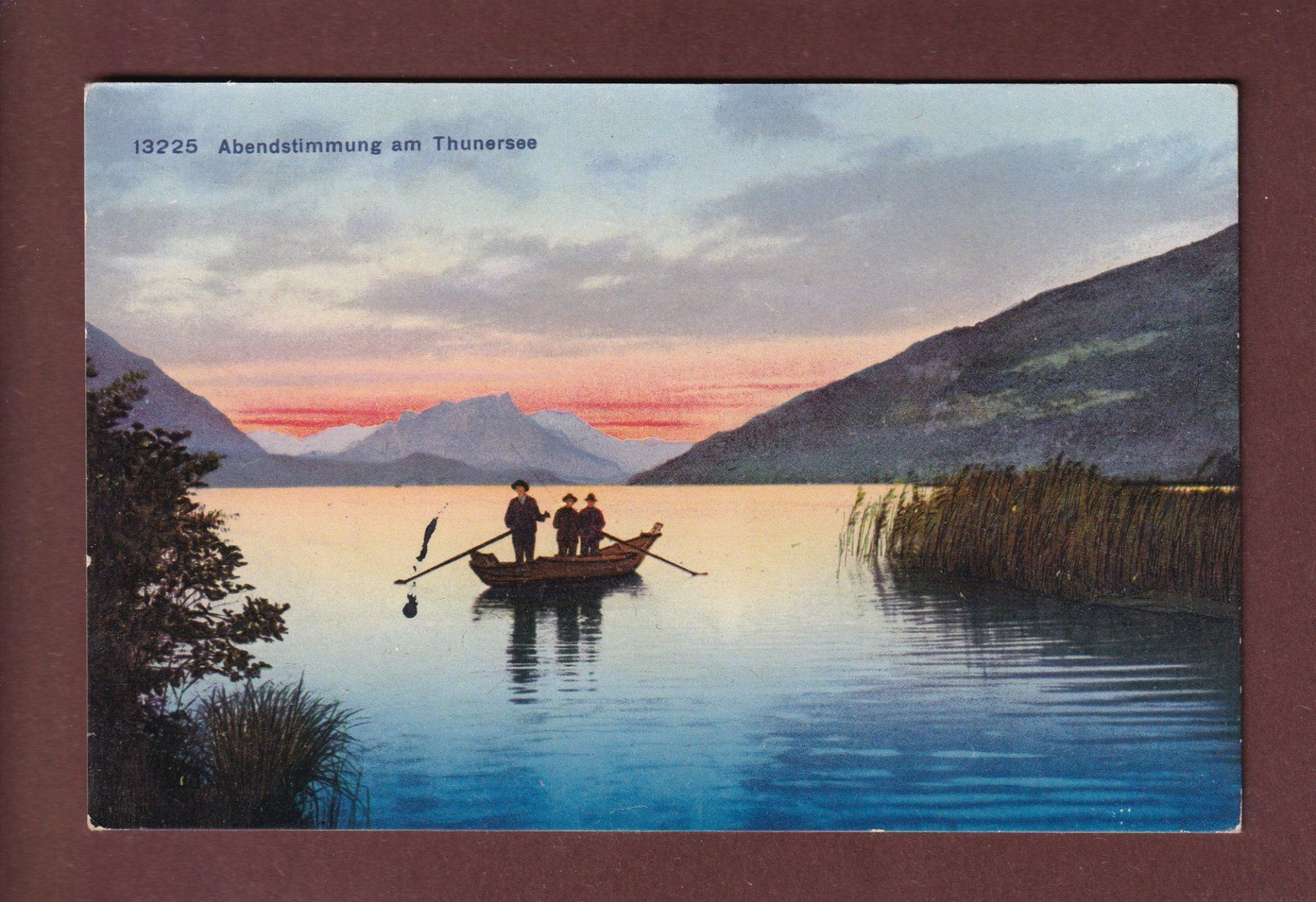 Cartoline postali: Abendstimmung am THUNERSEE - 1927 – Usato da Pully venduto da nicecards-shop
