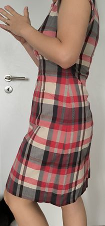 Kleid kariert Cocktailkleid knielang Baumwolle 40 L