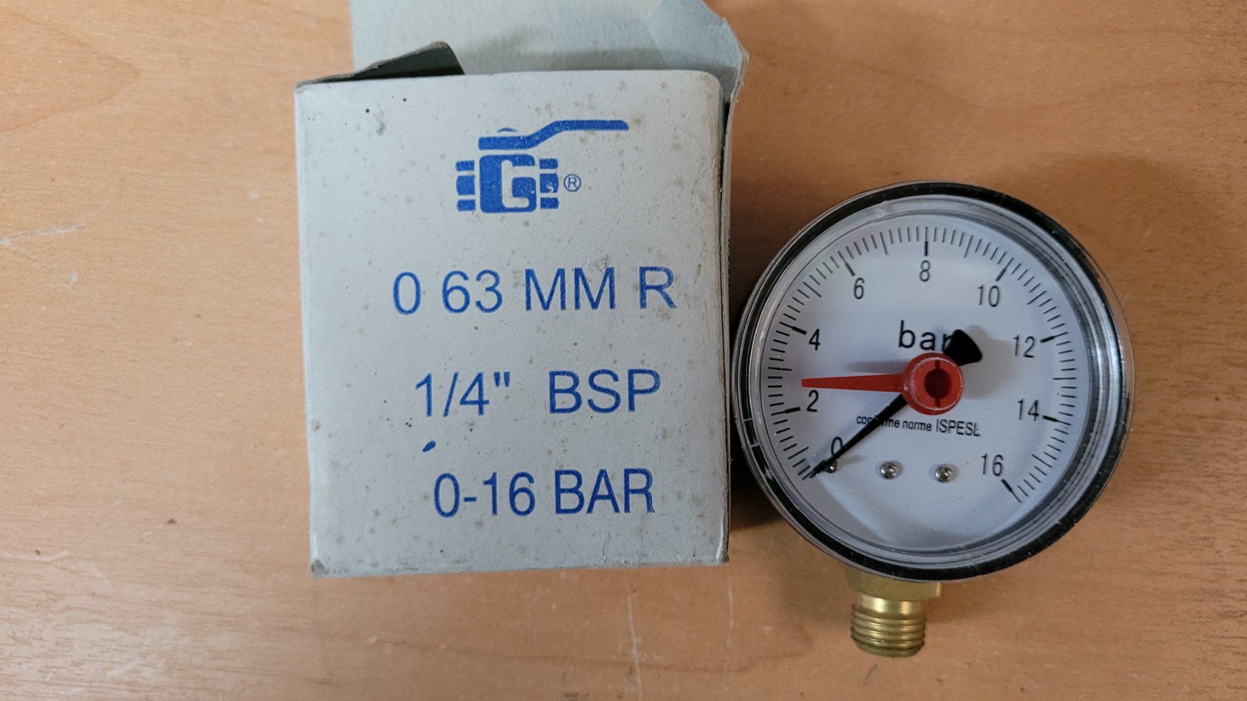 Misurare: Manomètre 16 bar 1/4 – Nuovo e nell'imballaggio originale da Bionnens venduto da Meg011