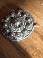 Filigran Brosche Silber rund Ornamentik guter Zustand