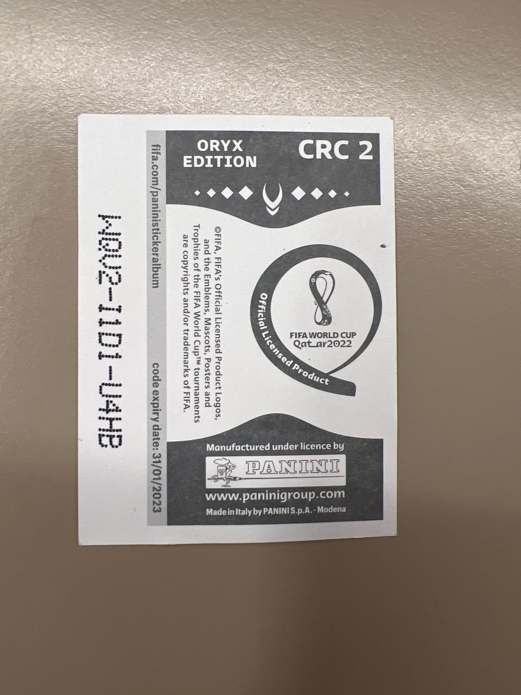 Panini Carte collezionabili: Panini Qatar 2022 Oryx Edition CRC2 – Nuovo (secondo la descrizione) da Dietikon venduto da Emoruk 1