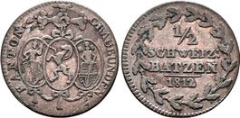 Graubünden: 1/2 Batzen 1812 +++ sehr selten +++