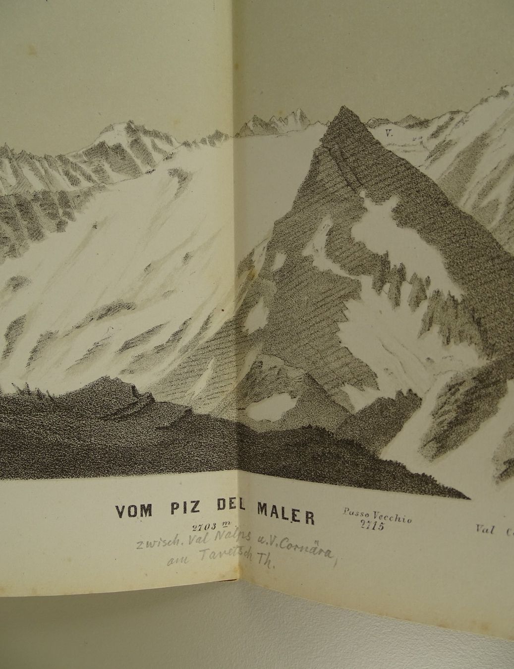 Stiche: VOM PIZ DEL MALER, PANORAMA 1872 – Gebraucht aus Grüningen von Kartensammler 3