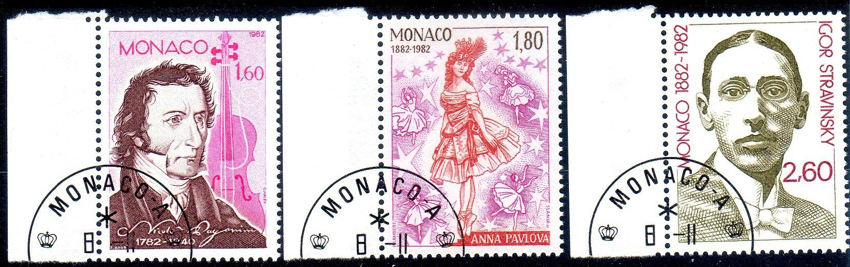 Alle Briefmarken: MONACO BERÜHMTE PERSÖNLICHKEITEN GESTEMPELT - MO42 – Gebraucht aus Losone von EM2019