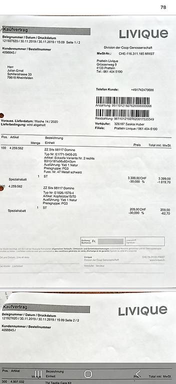 Divani: Couch Livique mit Rechnung – Usato da Basel venduto da jul_hr8h 2