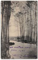 Malerisches Motiv bei Flusslandschaft, gelaufen 1906