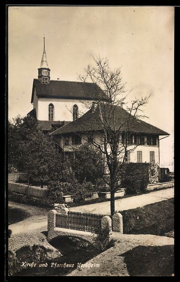 Cartes postales: AK Uerkheim, Kirche und Pfarrhaus – D'occasion à Berlin par bartko-reher