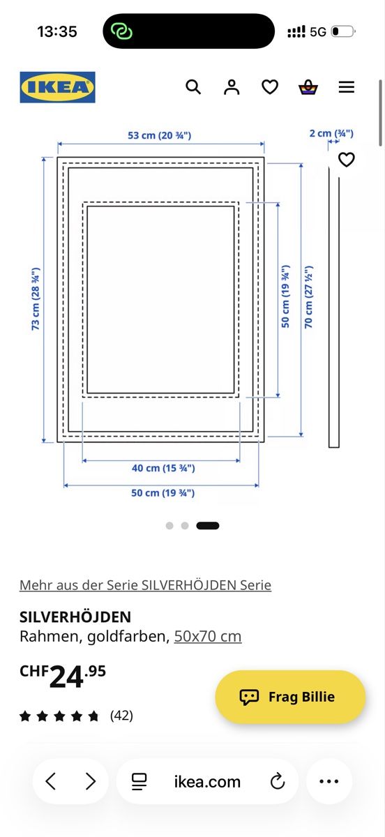 Cadres de tableaux: Bilderrahmen SILVERHÖJDEN (Ikea) – D'occasion à Frauenfeld par eve1ine 2