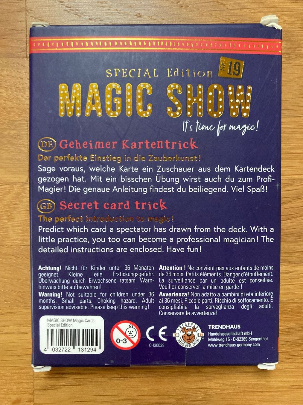 Giochi: Magic Show Trick Nr. 19 Magic cards – Usato da Fislisbach venduto da Happy_Day 1