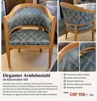 Armlehnstuhl Holz blau floral gemustert gebraucht