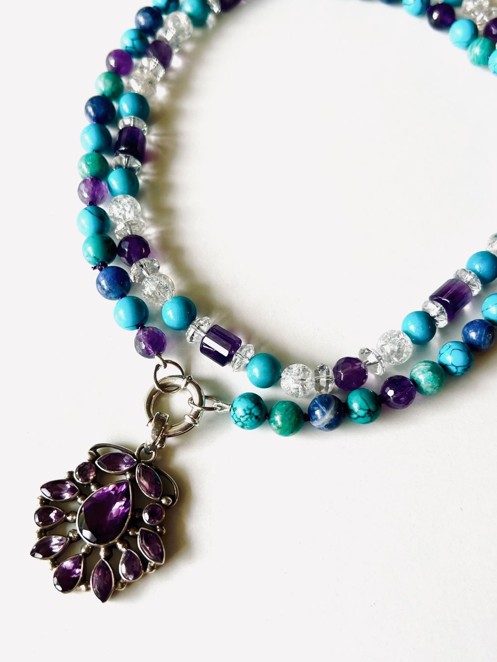 Catenine: Amethyst & Edelstein Halskette - Sterling Silber – Nuovo e nell'imballaggio originale da Rüschlikon venduto da ThereseJewelryDesign 5