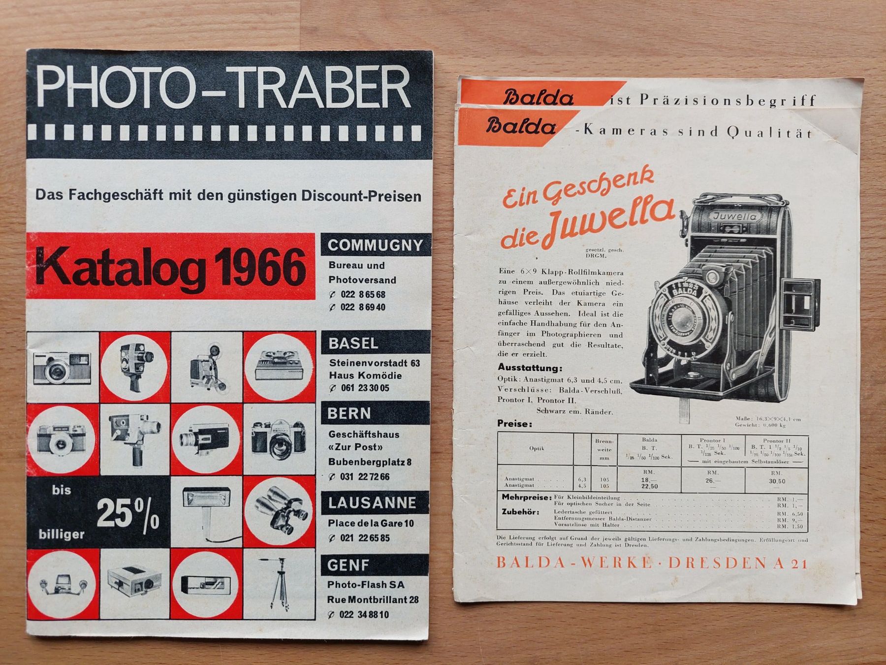 Documenti: 2 alte Prospekte Fotografie – Usato da Obfelden venduto da Foto_Bild_Kunst_Buch