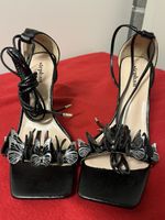 Sandalen, Schwarz, Gr. 40, Schmetterlinge🦋