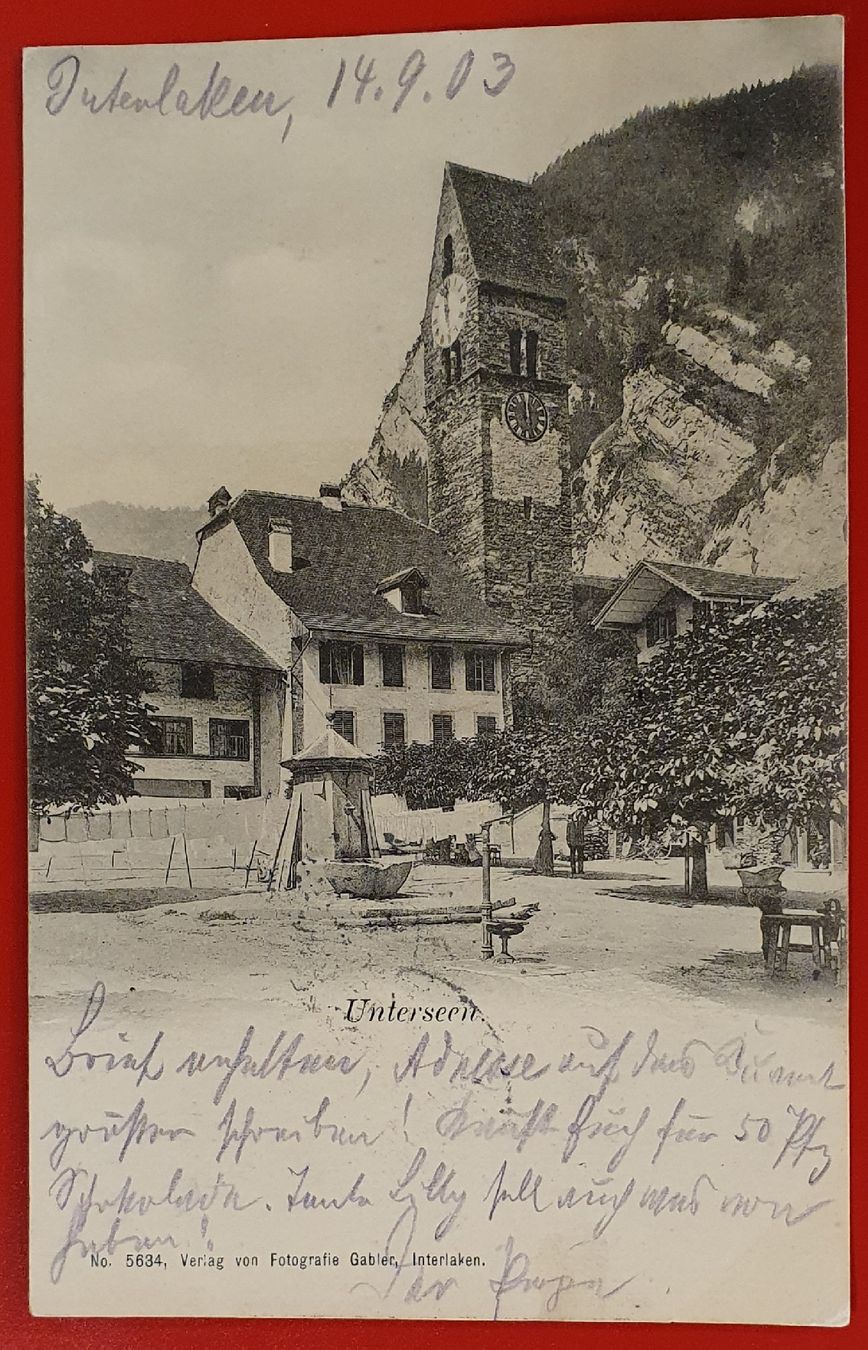 Cartoline postali: Unterseen 1903 – Usato da Kreuzlingen venduto da Rschweiz1
