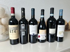 Lot 6x bouteilles vin rouge (6x Italie)