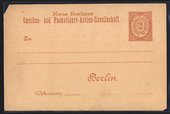 Cartoline postali: Berlin, Neue Berliner Omnibus- und Packe – Usato da Berlin venduto da bartko-reher
