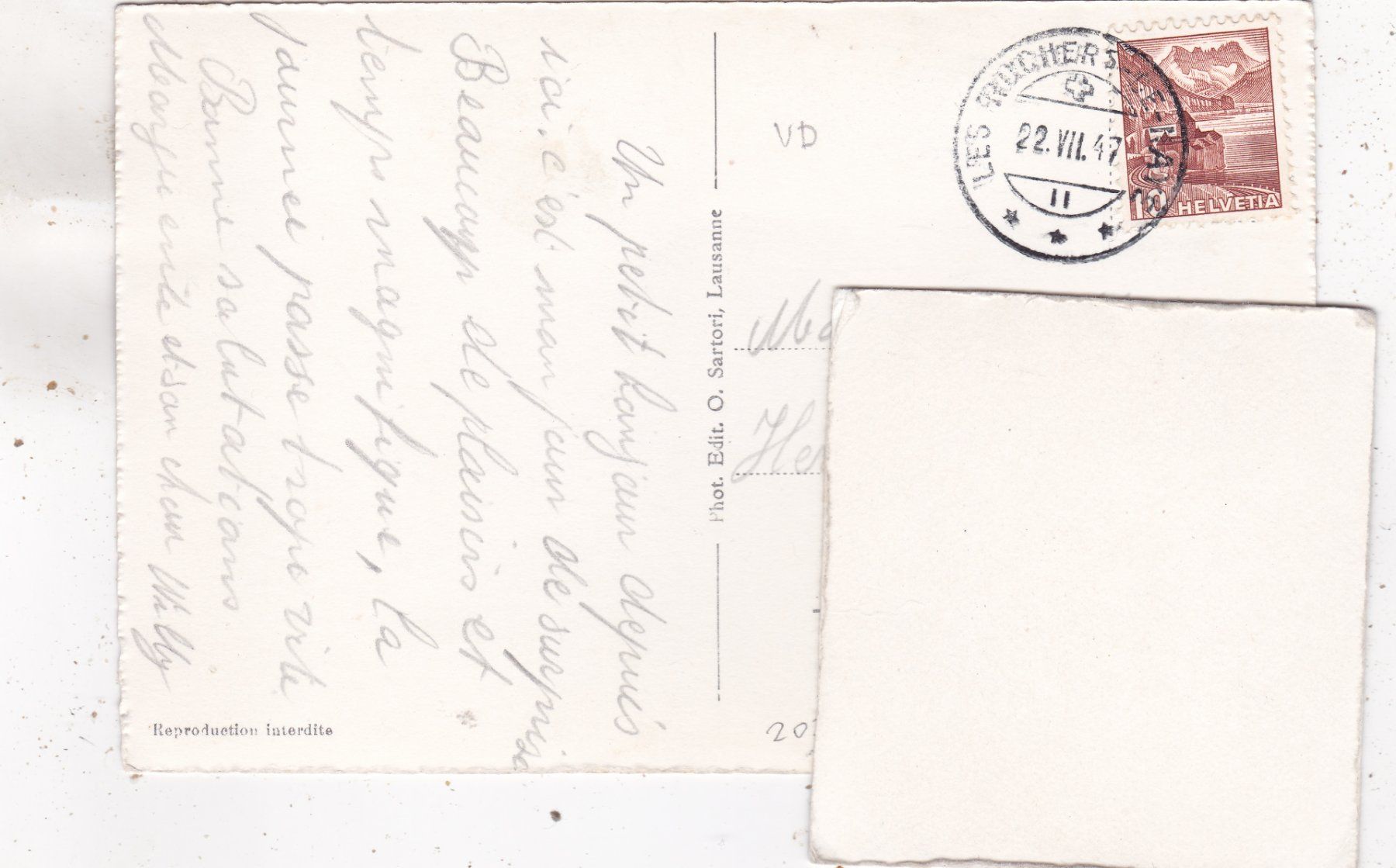 Cartoline postali: Rochers de Naye 1947 – Usato da Herisau venduto da Lisegrat2008 1