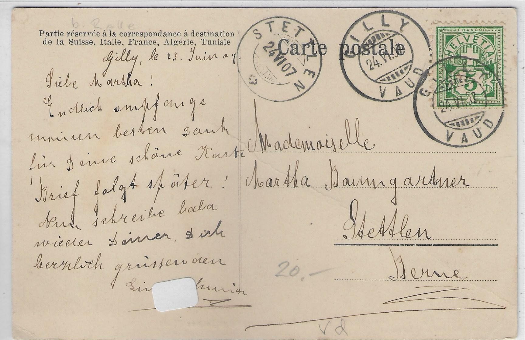 Cartoline postali: Gilly - Etablissement des Jeunes Filles – Usato da Ettingen venduto da Kartenplanet 1