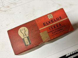 10 originalverpackte ISKRA Elvelux Glühlampen NOS