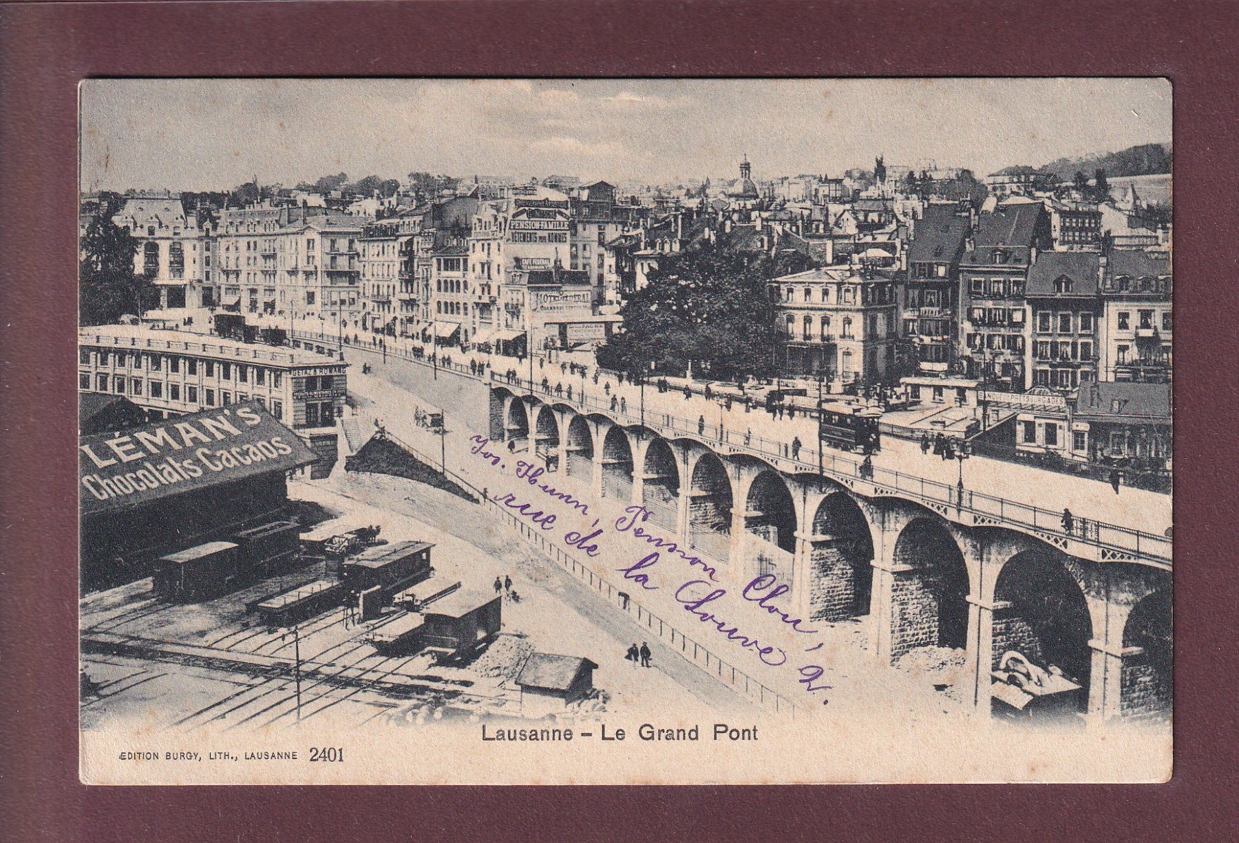 Cartoline postali: LAUSANNE - Wagons au Flon - 1907 – Usato da Pully venduto da nicecards