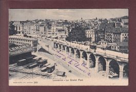 LAUSANNE - Wagons au Flon - 1907