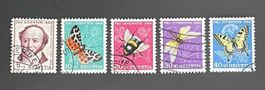 1954 PJ Insektenbilder ganzer Satz ʘ J153-J157