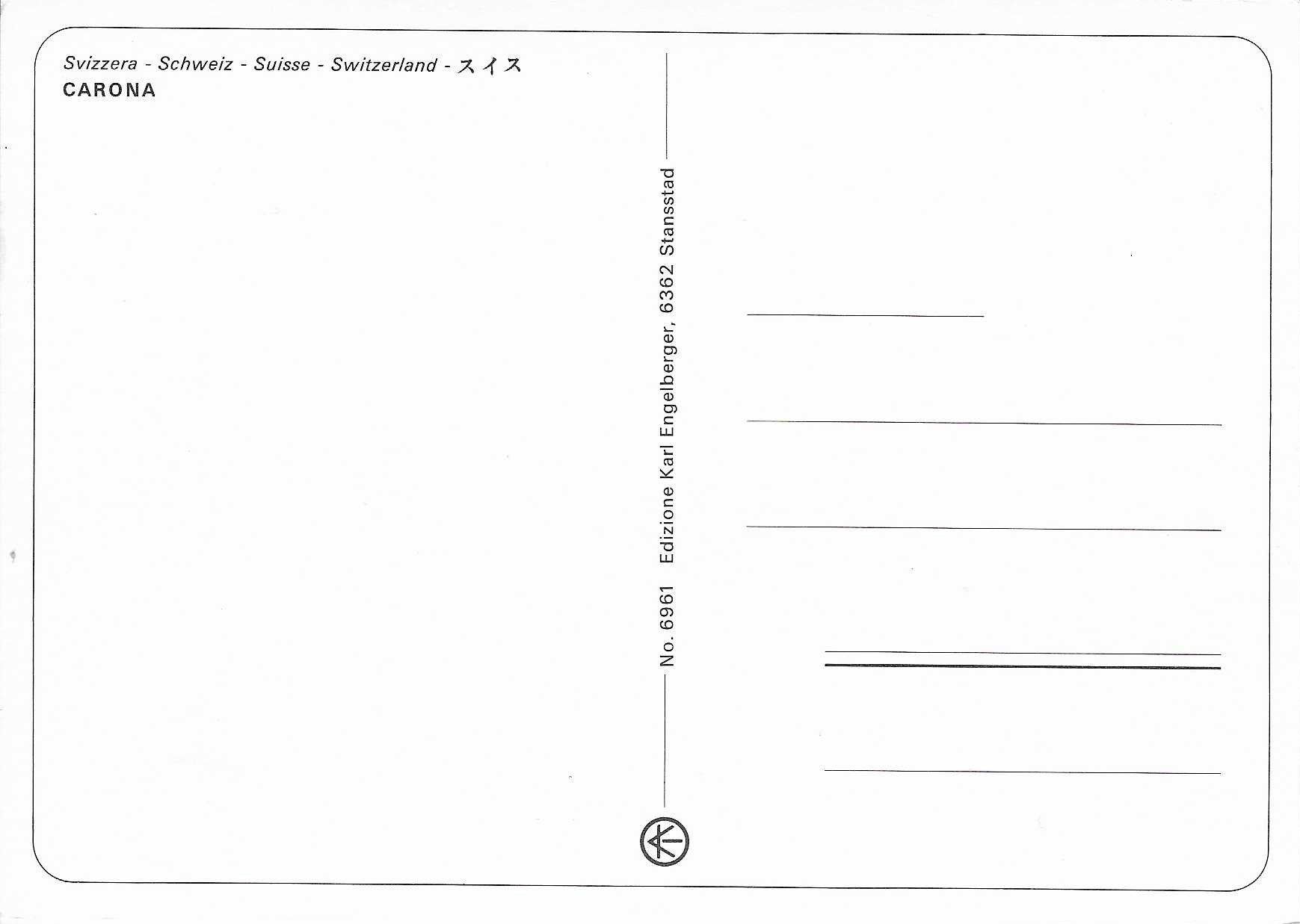 Cartoline postali: Carona TI – Nuovo (secondo la descrizione) da Rothrist venduto da Stranglehold 1