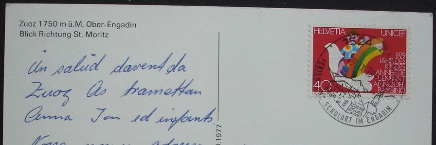 Cartes postales: ZUOZ Blick Richtung St. Moritz – D'occasion à Jona par philajona 1