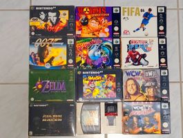 Nintendo 64 Konsole OVP Zubehör & Anleitungen + 12 Spiele