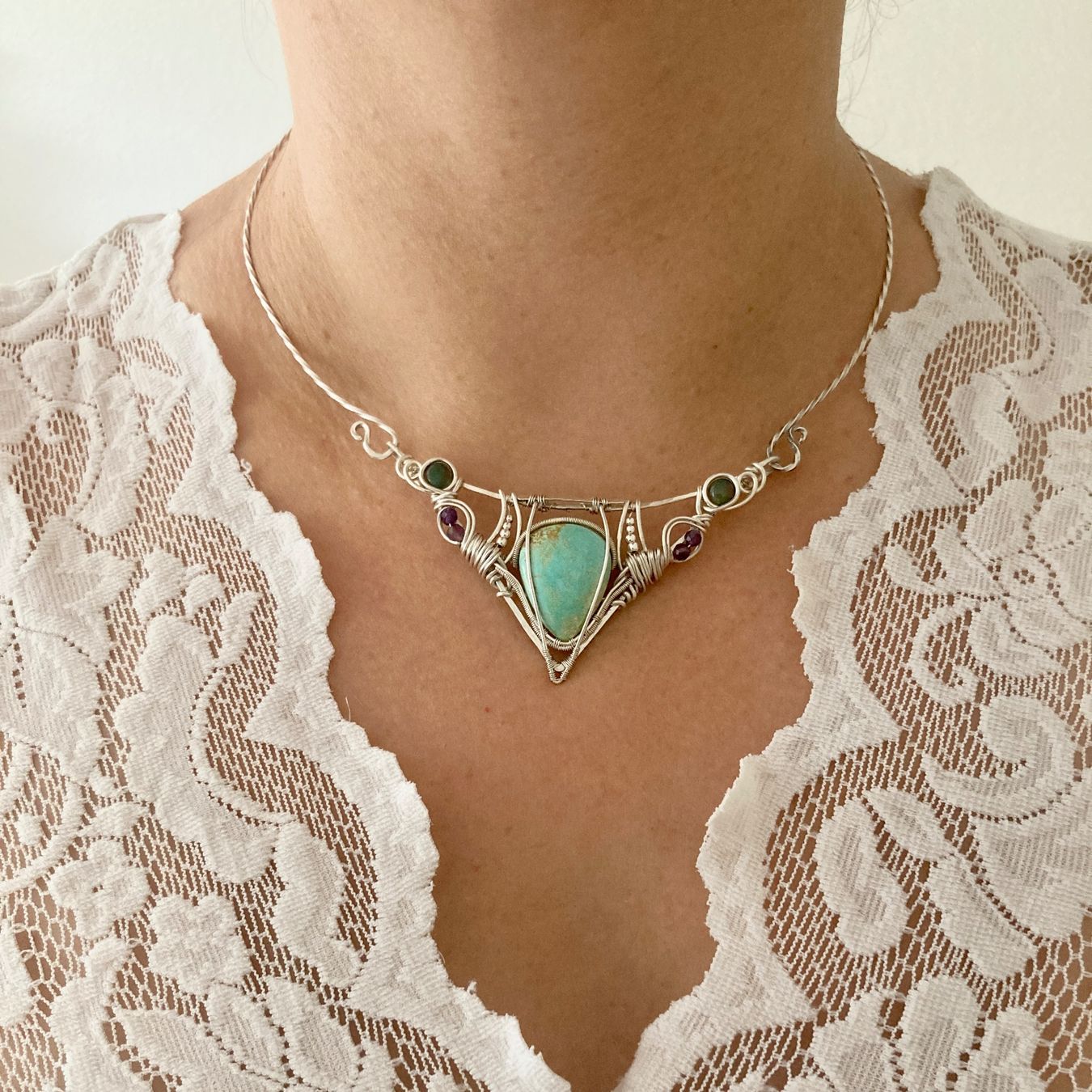 Catenine: Türkis, Opal Silbercollier – Nuovo (secondo la descrizione) da Solothurn venduto da Kiki_Di 7