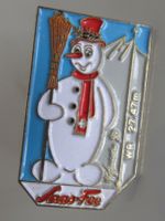 Pin Schneemann, Saas-Fee, 3 x 2 cm, Anstecknadel, von 1993