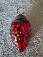 1 Vintage Christbaumkugeln Biedermeier, Glas, Zapfen