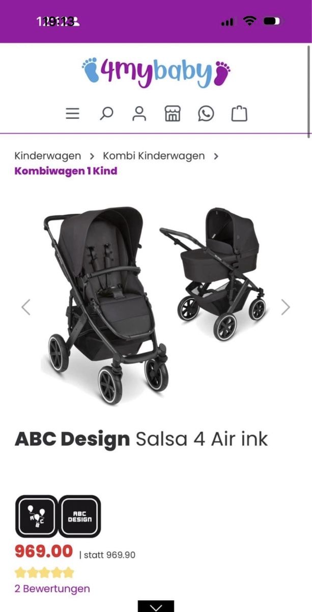 ABC Design Carrozzine: Kinderwagen ABC Salsa 4 Air Midnight – Usato da Weinfelden venduto da dege63 4
