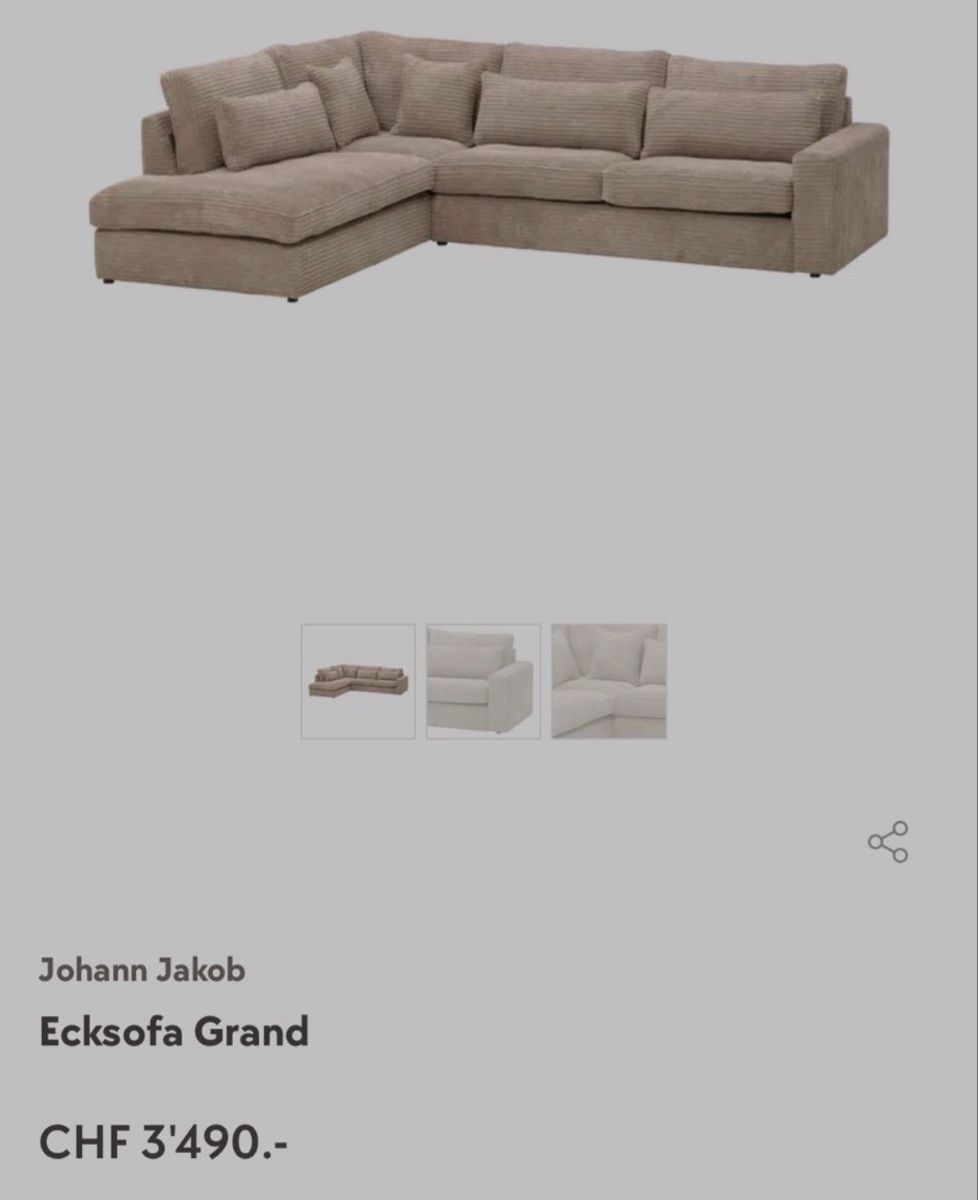Pfister Sofas: Johan Jakob Pfister Ecksofa Grand Hellblau – D'occasion à Fehraltorf par Sofalab.swiss 9