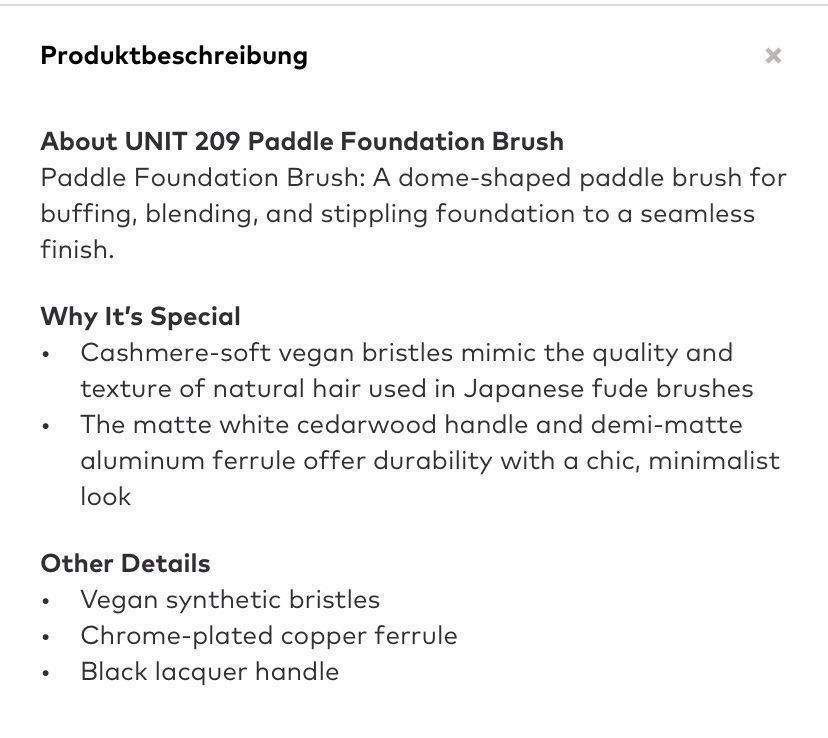 Soins du visage: UNIT 209 Paddle Foundation Brush, NEU & UNGEBRAUCHT – Neuf avec emballage d'origine à Zürich par deruja 7