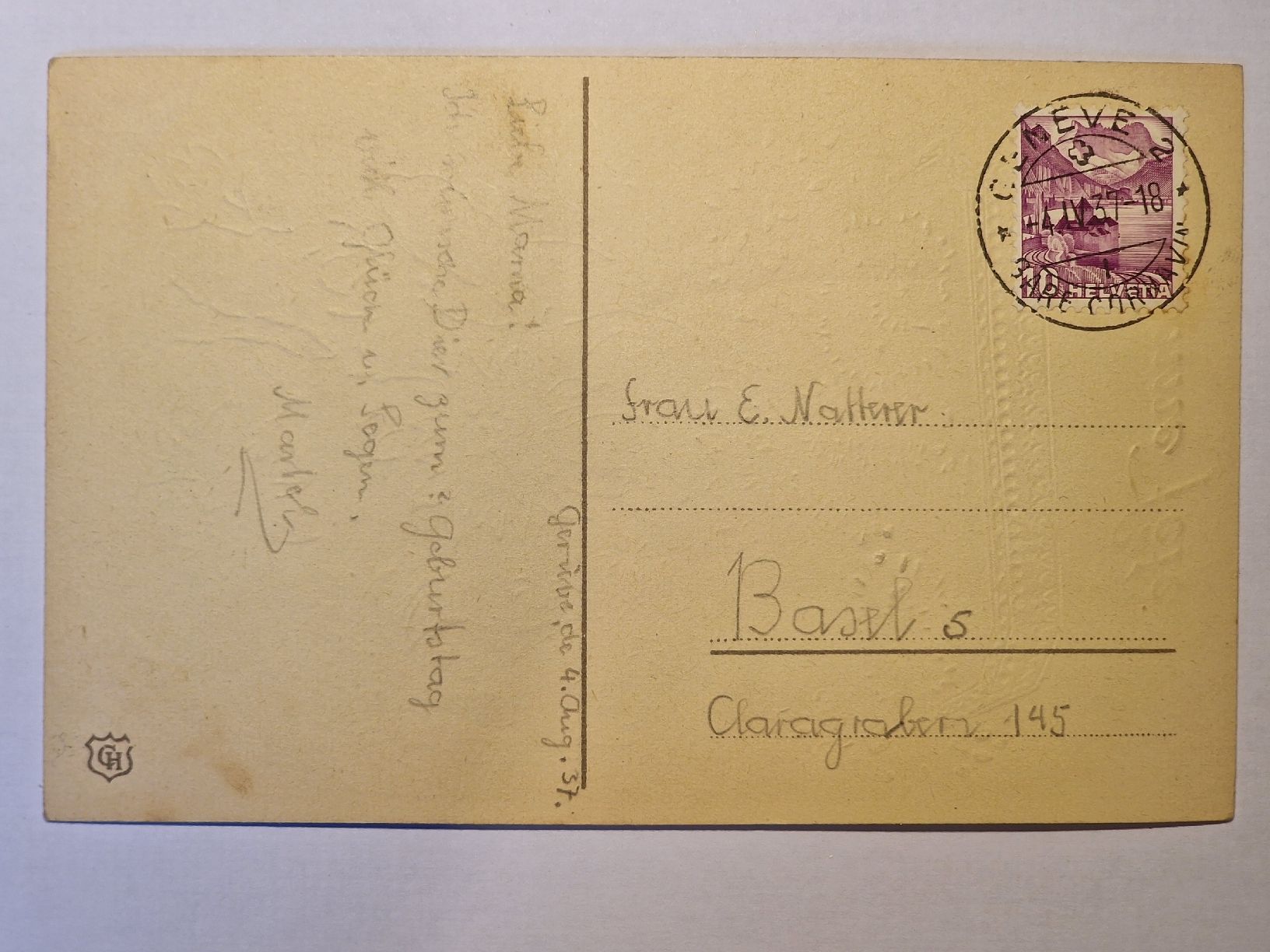 Cartoline postali: Künstlernamen mit Blumen – Usato da Rüegsauschachen venduto da Hbru 1