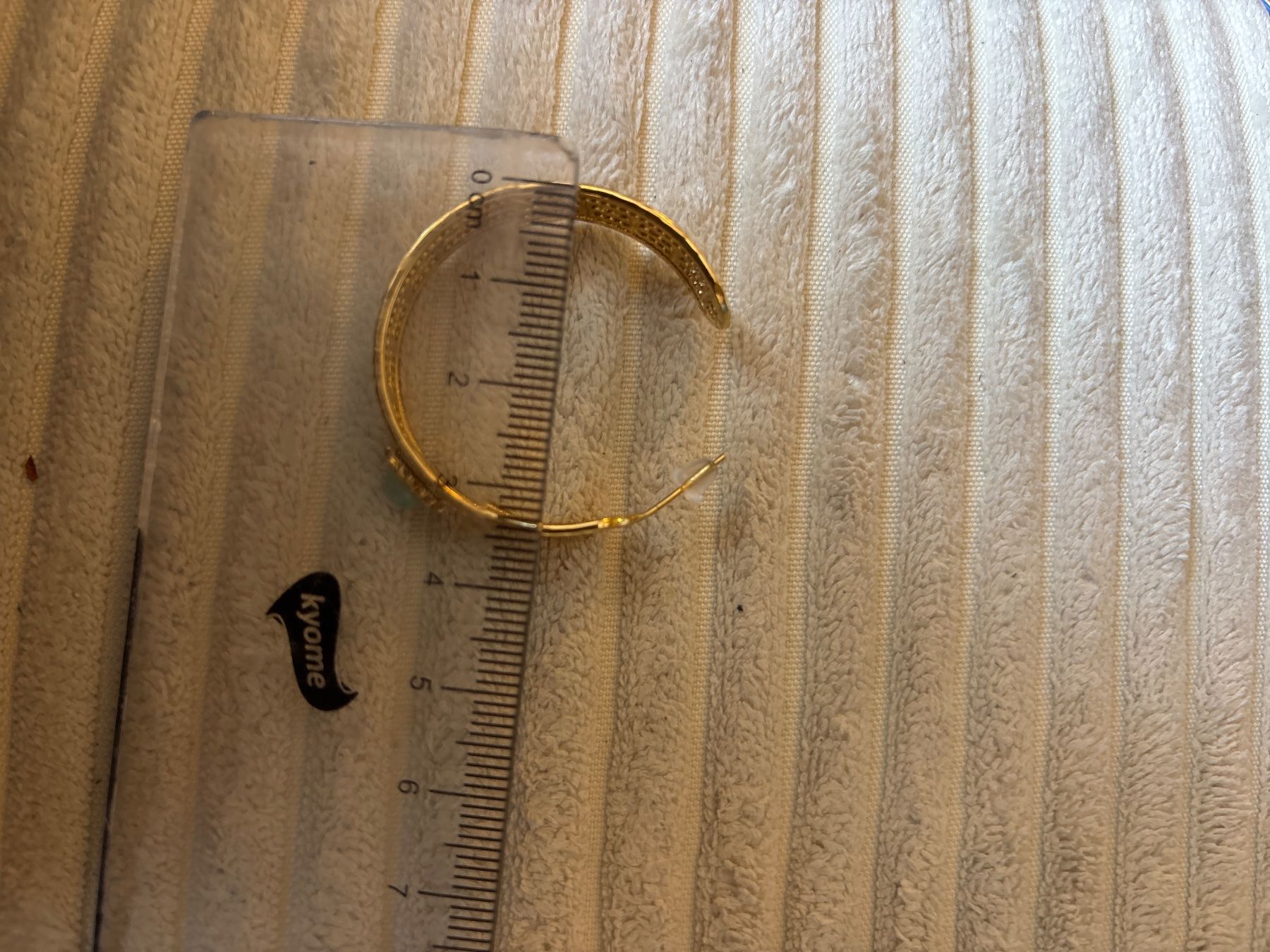 Boucles d'oreille: Boucles d'oreilles dorées avec pierre turqu – D'occasion à Vevey par mar_q6ms 1